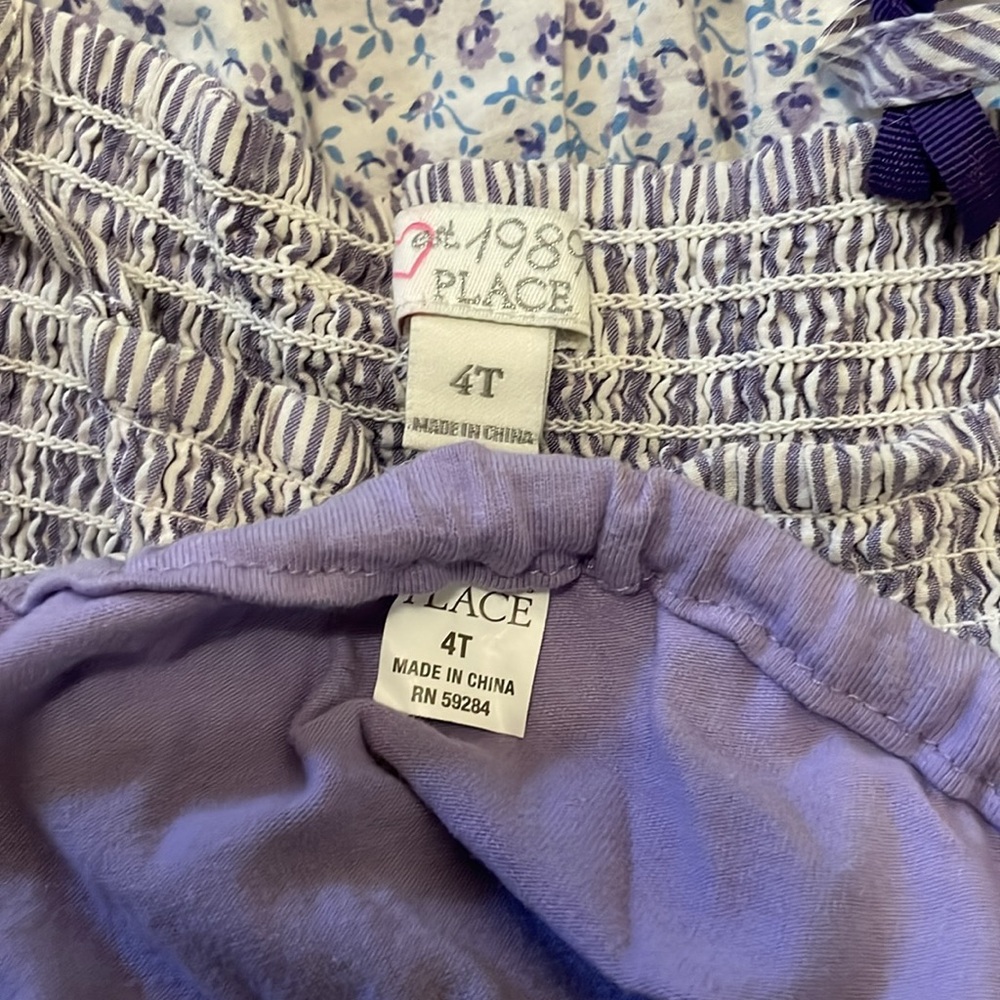 2007 Children’s Place Purple Floral Sundress w/Diaper Cover, Size 4T - Picture 6 of 8